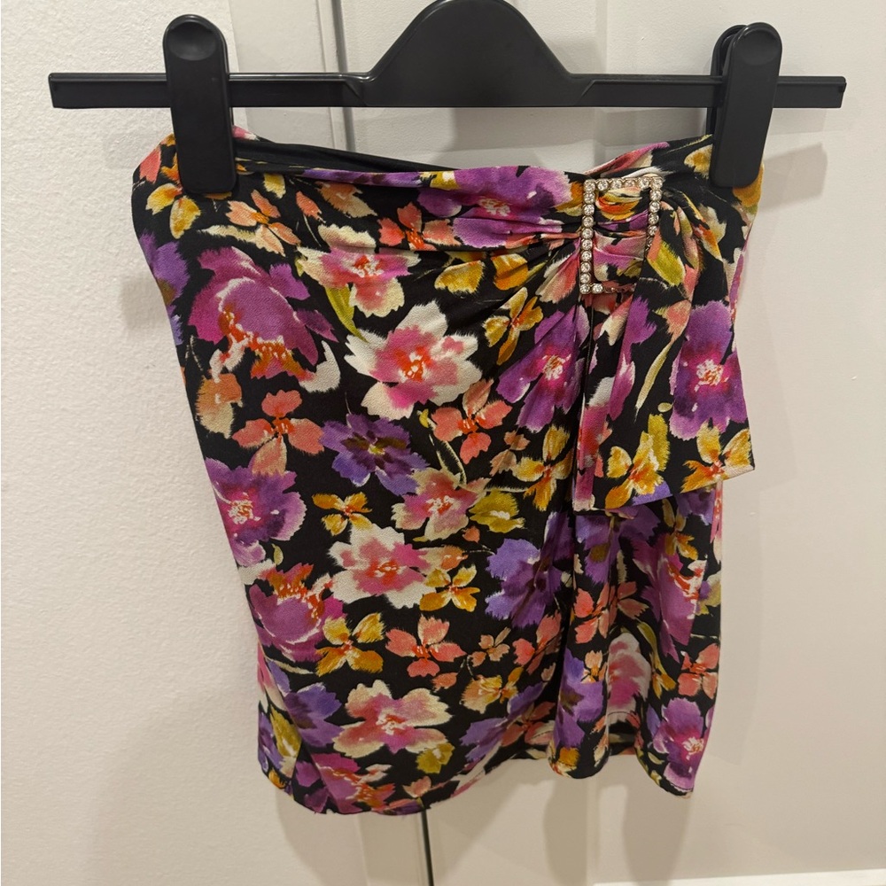 Lovers + Friends purple floral skirt size xxs